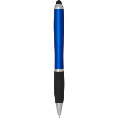 Logotrade business gift image of: Nash RCS recycled plastic stylus ballpoint pen with coloured barrel and black grip (blue ink)