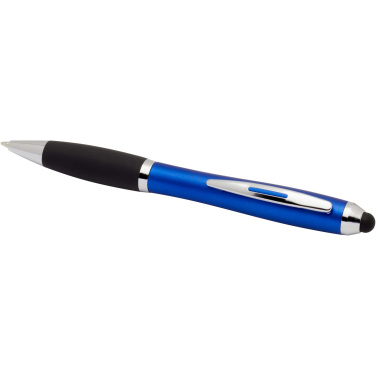 Logotrade business gift image of: Nash RCS recycled plastic stylus ballpoint pen with coloured barrel and black grip (black ink)