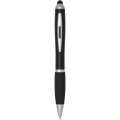 Nash RCS recycled plastic stylus ballpoint pen with coloured barrel and black grip (black ink), Black