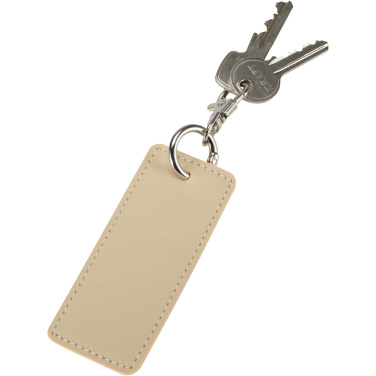 Logo trade business gifts image of: Resi Plus GRS recycled rectangle charm keychain
