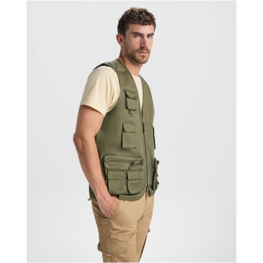 Logo trade promotional merchandise image of: Venera 200 g/m2 v-neck multi-pocket workwear vest 