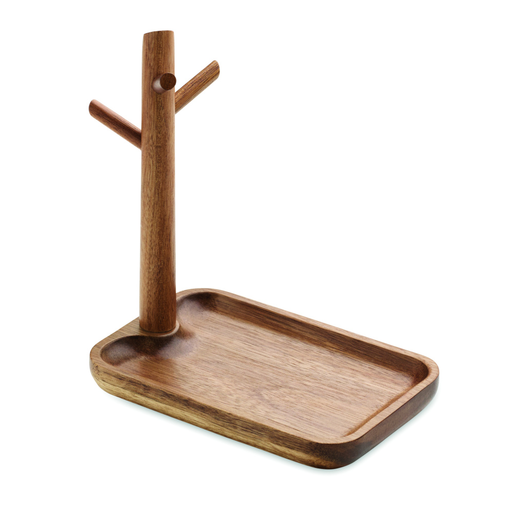 Logo trade promotional gifts image of: Acacia wood key tray holder