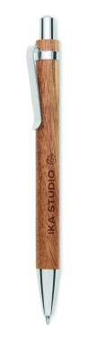 Logo trade advertising products image of: Acacia wood ball pen