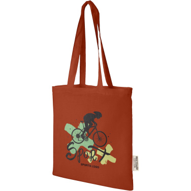 Logo trade promotional merchandise picture of: Madras 140 g/m2 GRS recycled cotton tote bag 7L