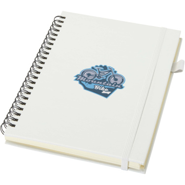 Logo trade promotional merchandise picture of: Liss A5 recycled plastic hard cover spiral notebook