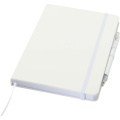Spectrum A5 recycled notebook and ballpoint pen set, White