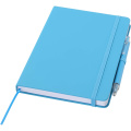 Spectrum A5 recycled notebook and ballpoint pen set, Light blue