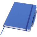 Spectrum A5 recycled notebook and ballpoint pen set, Royal blue