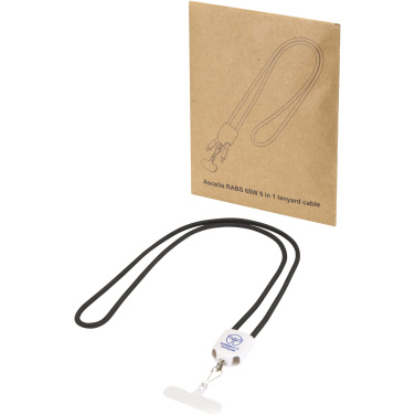 Logo trade promotional product photo of: Ion 65W 5-in-1 recycled plastic lanyard charging cable