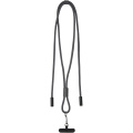 SMART 65W RPET charging cable with lanyard, Black