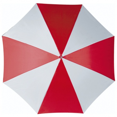 Vihmavarju pilt - Punane ja valge automaatne vihmavari. Läbimõõt: ø 100 cm. Materjal: 170T polüester.