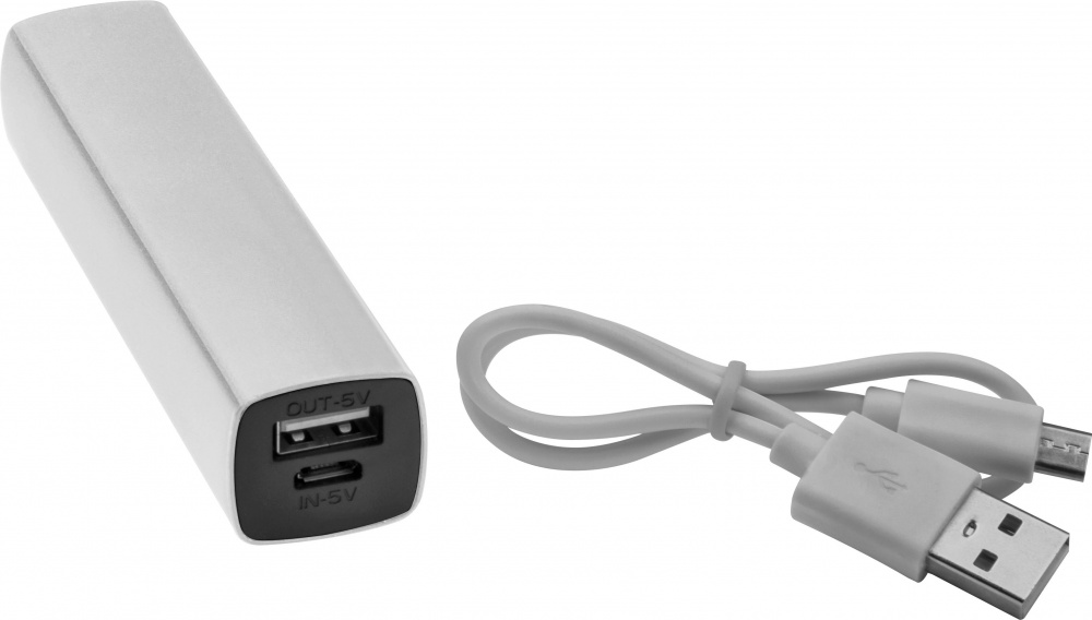 Logotrade reklaamkingid pilt: Powerbank 2200 mAh with USB port in a box, valge