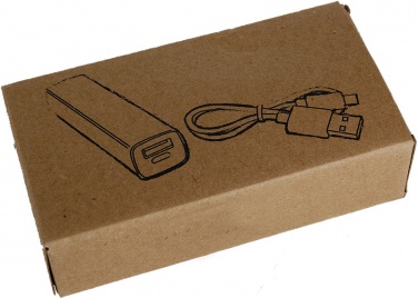 Logo trade reklaamkingituse pilt: Powerbank 2200 mAh with USB port in a box, sinine