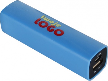 Logo trade ärikingi pilt: Powerbank 2200 mAh with USB port in a box, sinine