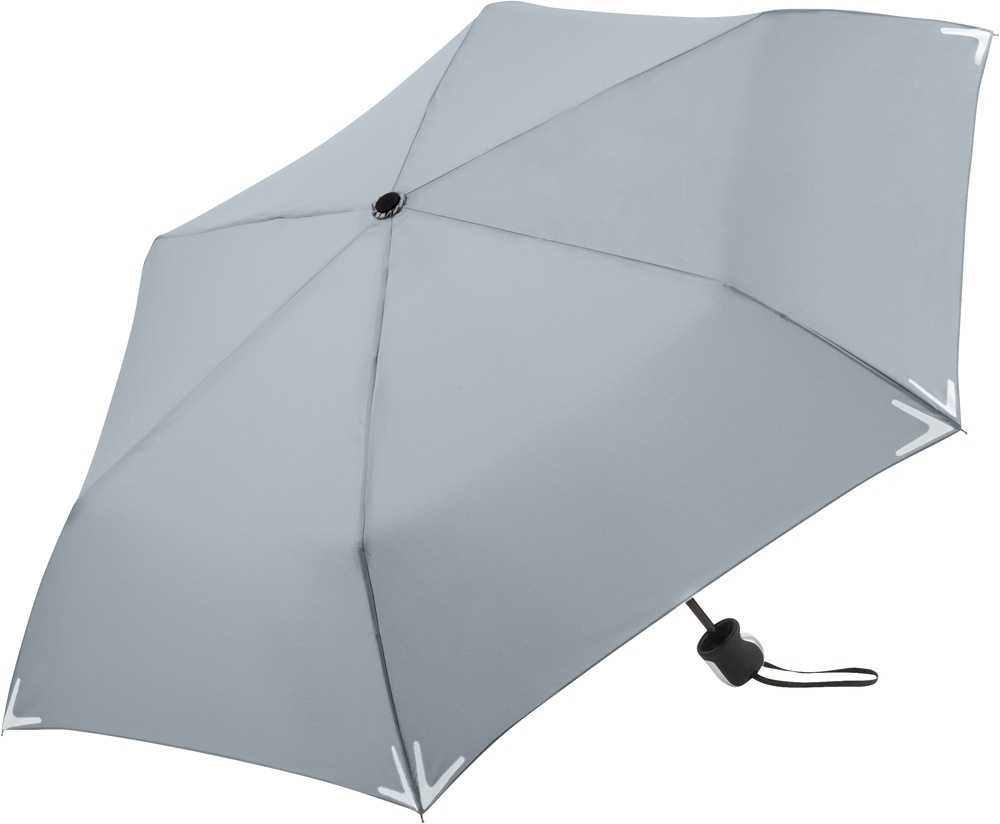 Logo trade reklaamkingituse pilt: Helkuräärisega minivihmavari Safebrella® 5071, hall