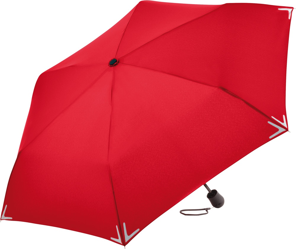 Logo trade ärikingituse pilt: Helkuräärisega Safebrella® LED minivihmavari 5171, punane