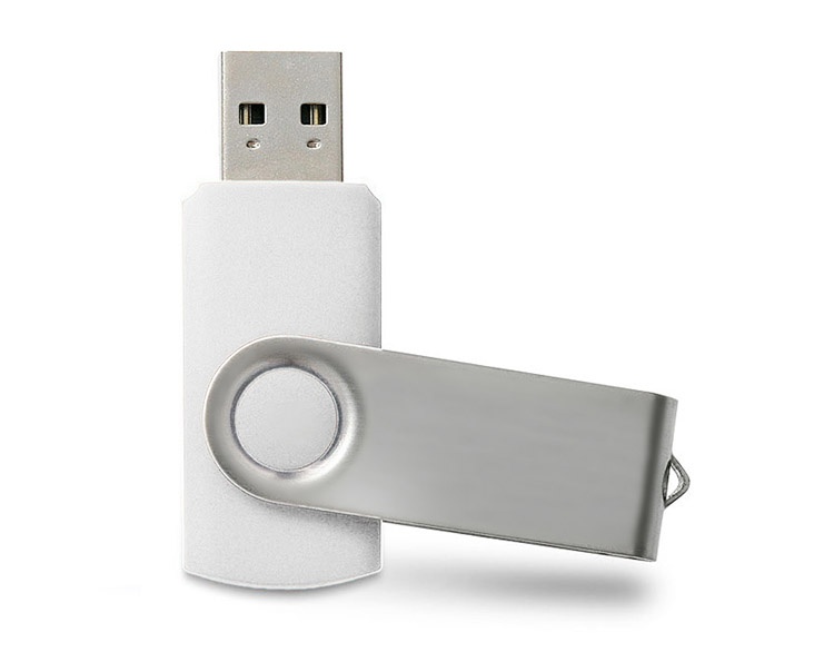 Logo trade ärikingid foto: USB mälupulk Twister, 8 GB, valge