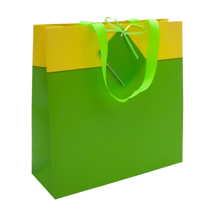 Logo trade reklaamtoote pilt: Kinkekott, roheline/kollane