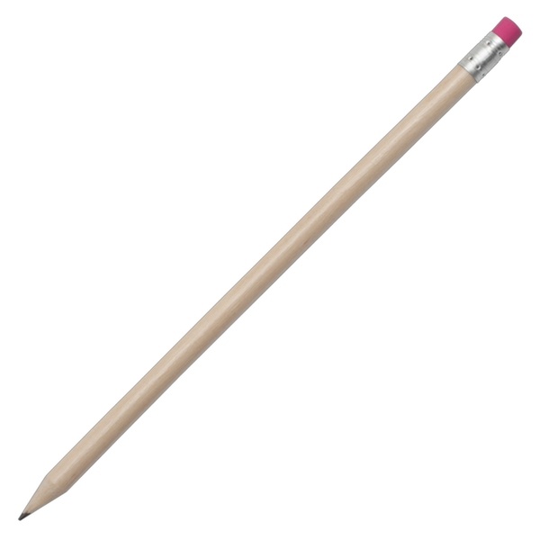 Logotrade reklaamkingi foto: Naturaalsest puidust harilik pliiats, roosa/helepruun