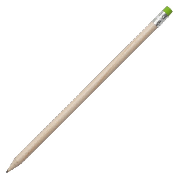 Logotrade firmakingid pilt: Naturaalsest puidust harilik pliiats, roheline/helepruun