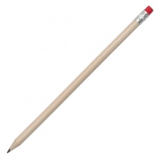Naturaalsest puidust harilik pliiats, punane/helepruun