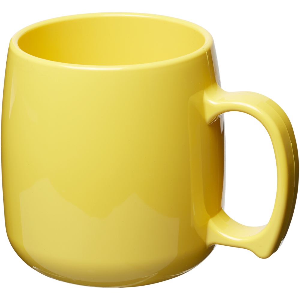 Logo trade reklaamkingi pilt: Plastikust mugav kohvikruus Classic, kollane
