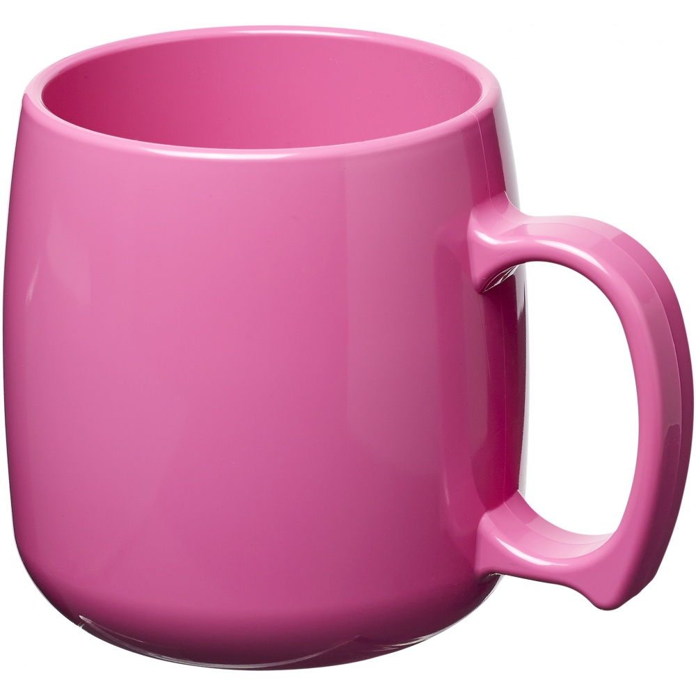 Logotrade ärikingid pilt: Plastikust mugav kohvikruus Classic, roosa