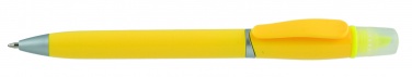 Logo trade reklaamtoote pilt: Plastikpastapliiats markeriga 2-ühes GUARDA, kollane