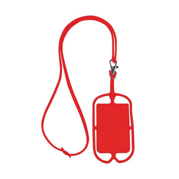 Logo trade reklaamkingitused foto: Kaelapael kaardihoidjaga, punane
