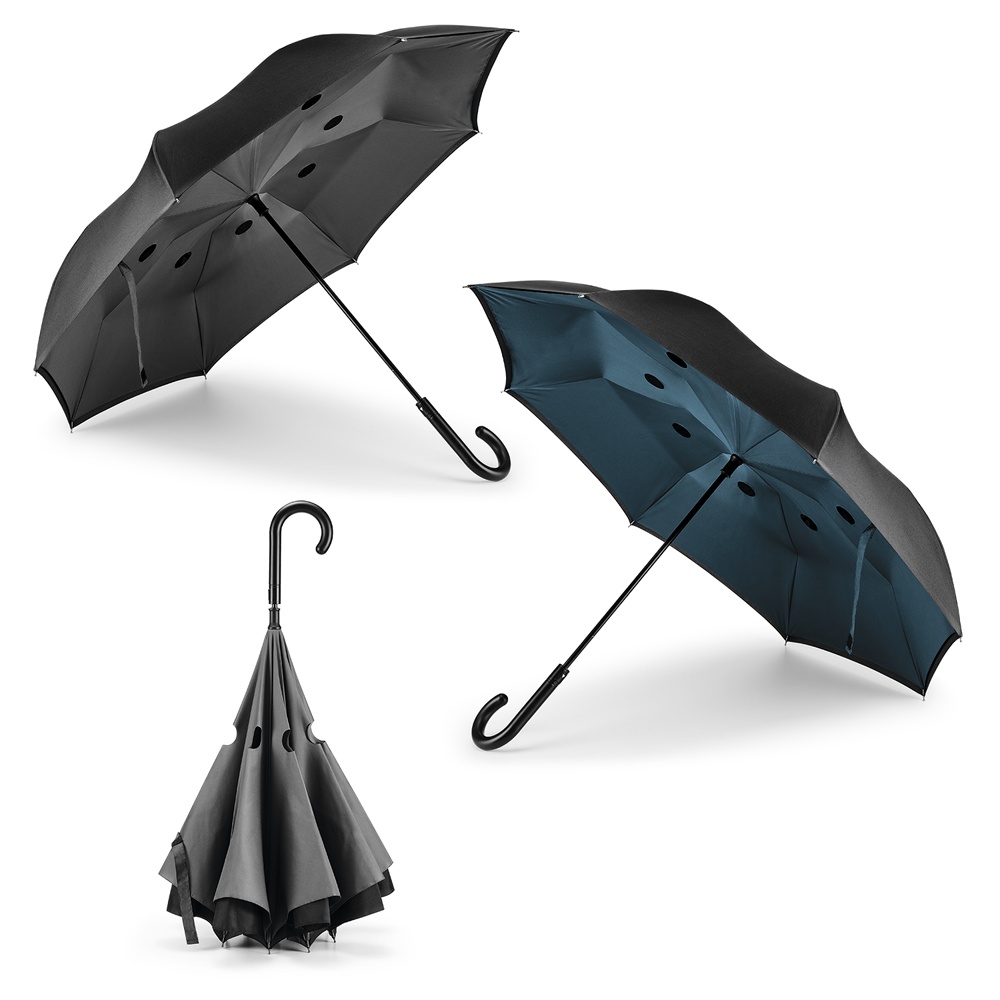 Logo trade firmakingituse pilt: Ümberpööratav vihmavari Angela, sinine-must