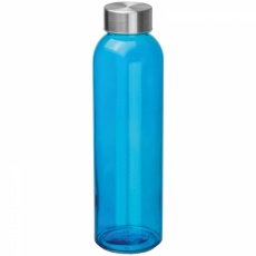 Klaasist joogipudel koos trükiga, sinine