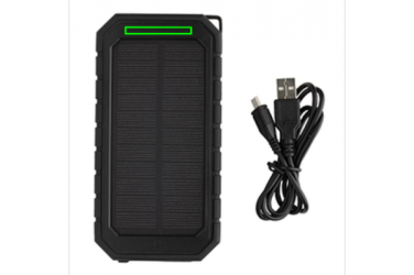 Logotrade ärikingituse foto: Firmakingitus: 10.000 mAh Solar Powerbank with 10W Wireless Charging, black