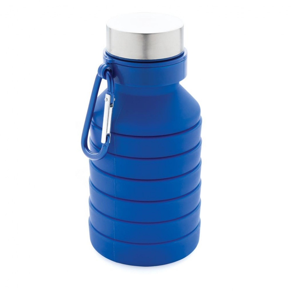Logotrade firmakingituse foto: Reklaamkingitus: Leakproof collapsible silicon bottle with lid, blue