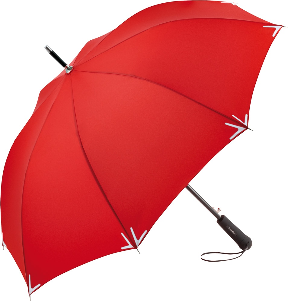 Logo trade ärikingid foto: Helkurdetailidega vihmavari AC regular Safebrella® LED, 7571, punane