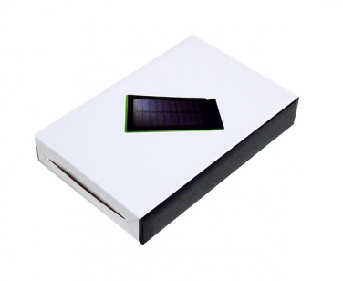 Logotrade reklaamkingituse foto: Helios päikesepaneeliga akupank, must-roheline