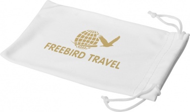 Logo trade firmakingid foto: Mikrokiust kott päikeseprillide jaoks, valge