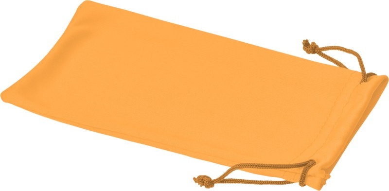 Logo trade meened foto: Mikrokiust kott päikeseprillide jaoks, neoonoranž