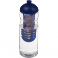 H2O Active® Base 650 ml kuppelkaanega spordipudel ja infusioon, Läbipaistev / sinine