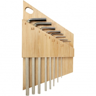 Logotrade reklaamkingituse foto: Bambusest kuuskantvõtmete komplekt