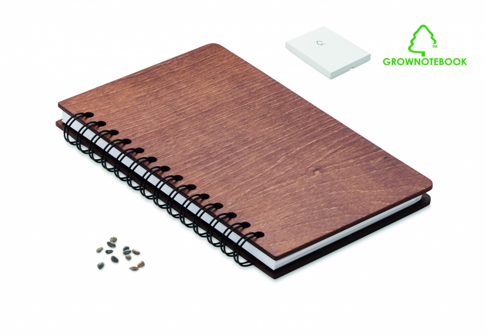 Logotrade ärikingid pilt: A5 kasepuidust märkmik GROWBOOK™