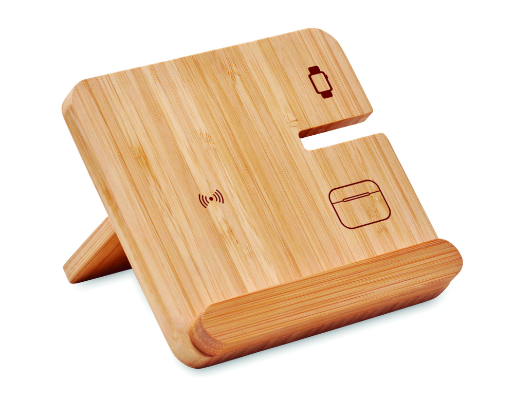 Logo trade reklaamkingid foto: BOOGAR kolm ühes 15 W juhtmeta laadija