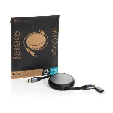 Logotrade firmakingituse foto: Terra RCS alumiiniumist sissetõmmatav 240W 2-in-1 kaabel