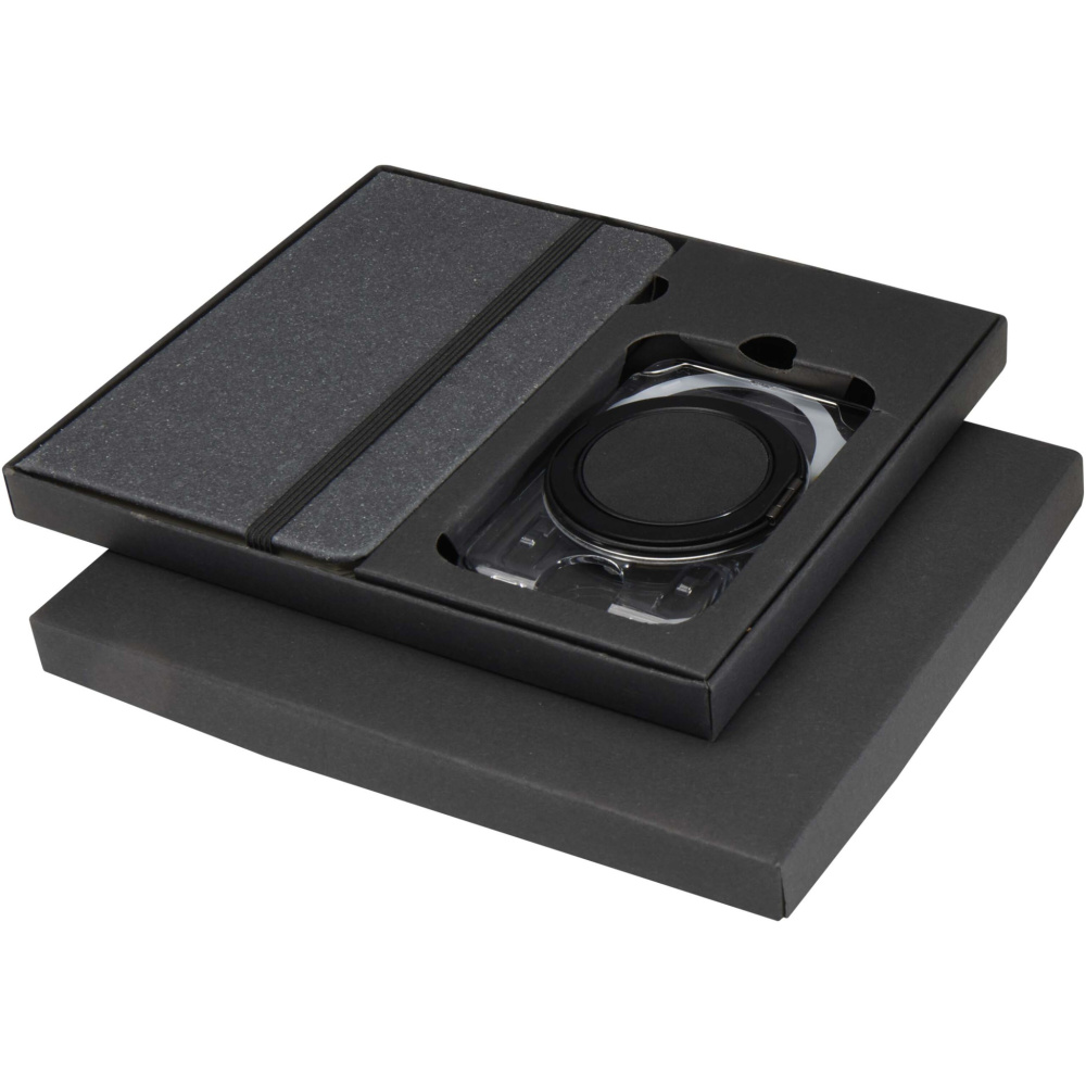 Logo trade reklaamtooted foto: Kern A6 kõvakaaneline märkmik ja MagSafe rahakotiga kinkekomplekt