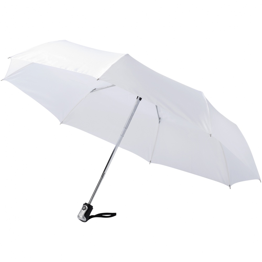 Logotrade liikelahja tuotekuva: 21.5" Alex 3-osainen automaattinen sateenvarjo, valkoinen