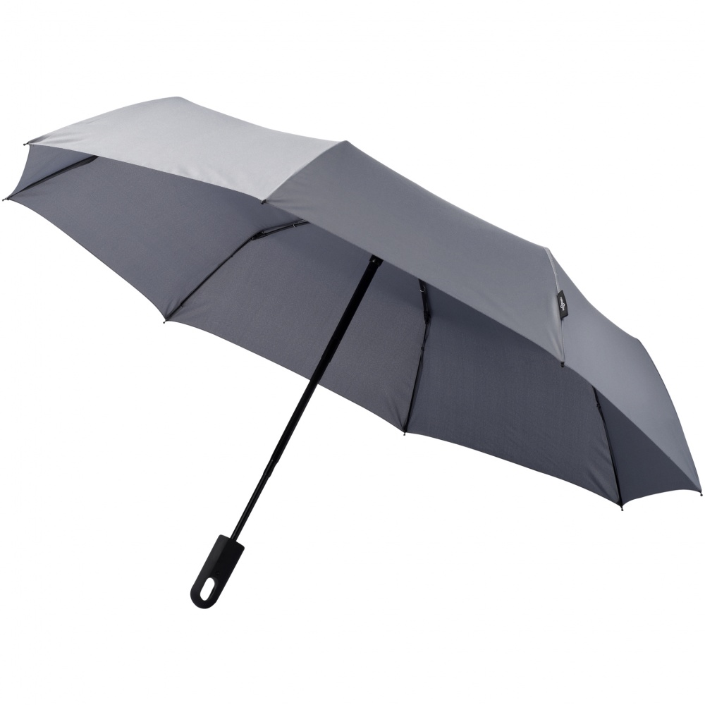 Logo trade mainoslahja ja liikelahja tuotekuva: 21,5" 3-osainen Traveler-sateenvarjo, harmaa