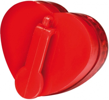 Logo trade mainoslahja kuva: Südamekujuline helkurtuli, punane