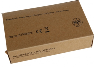 Logo trade liikelahjat tuotekuva: Powerbank 4000 mAh with USB port in a box, must