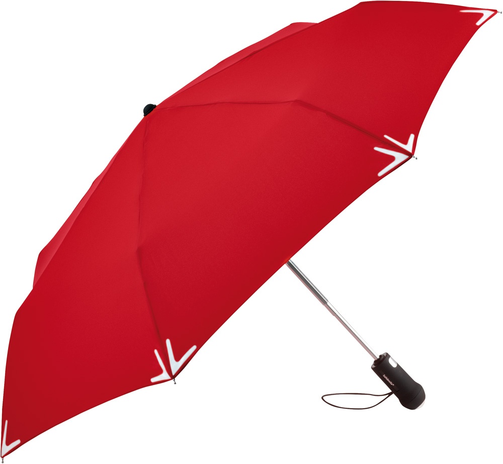 Logo trade liikelahjat tuotekuva: Helkuräärisega AOC Safebrella® LED minivihmavari 5471, punane