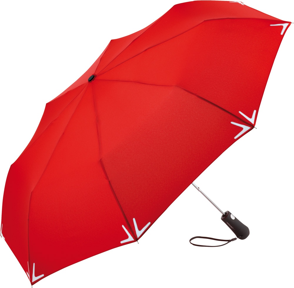 Logo trade mainoslahja kuva: Helkuräärisega AC Safebrella® LED minivihmavari 5571, punane