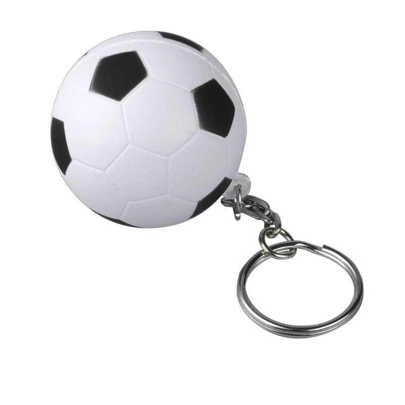Logo trade mainoslahja kuva: Jalkapallo stressipallo, valkoinen